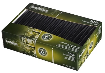 Свеча черная коническая Bolsius Professional 24.5 см 100 шт (s30-100-095Б)