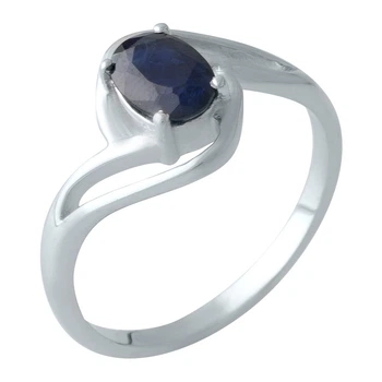 Серебряное кольцо с натуральным сапфиром 1.055ct, вес изделия 2,2 гр (2000495)