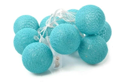 Гірлянди Cotton Balls Blue Sky Тайські Кульки 10led, діам 6см, довжина 180см на батарейках АА