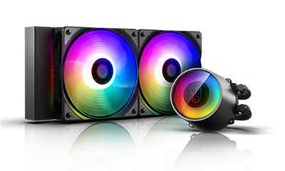 Система водяного охлаждения Deepcool Castle 240 RGB V2, Intel: LGA2066/2011-v3/2011/1151/1150/1155/LGA1366, AMD: TR4/AM4/AM3+/AM3/AM2+/AM2/FM2+/FM2/FM1, 282x120x27 мм, 4-pin