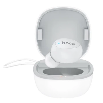 Bluetooth гарнітура Hoco E50 Wise mini wireless headset (з зарядним кейсом) White