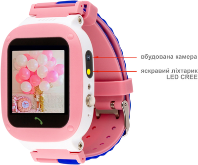 Детские смарт-часы AmiGo GO004 Camera LED Pink (746404)