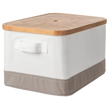 Коробка з кришкою IKEA (ІКЕА) RABBLA 25х35х20см коричнева бежева (603.481.25)