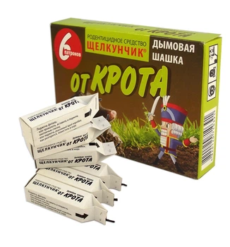 Родентицид Щелкунчик (Лускунчик) димова шашка від кротів 6 патронів 135 г