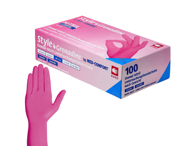 Перчатки нитриловые STYLE GRENADINE Ampri 100 шт темно-розовые L