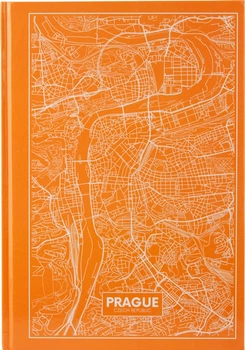 Книга канцелярская Axent Maps Prague А4 в твердой обложке 96 листов в клетку Персиковая (8422-542-A)