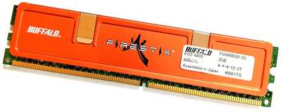 Игровая оперативная память Buffalo FireStix DDR2 2Gb 800MHz PC2 6400U 2R8 CL4 (FSX800D2B-2G) Б/У
