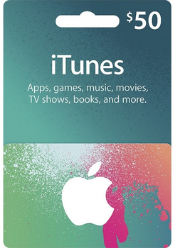 Подарочная карта iTunes Apple / App Store Gift Card пополнение бумажника (счета) своего аккаунта на сумму 50 usd, (Регион Cев. Америка)