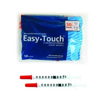 Шприц инсулиновый Easy Touch (1 мл на 8 мм 30G), 10 шт.