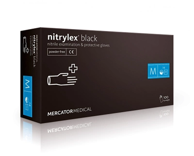 Перчатки Mercatal Medical Nitrylex Black нитриловые неопудренные M Черные