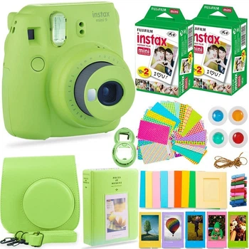 Fujifilm Instax Mini 9 Камера моментальної друку з Fuji Instant Film (40 Знімків) з Набором Аксесуарів: Кейс, Лінзи, Альбом, Рамки, Стікери, Селфи Дзеркальце і т. д. (PH3003)