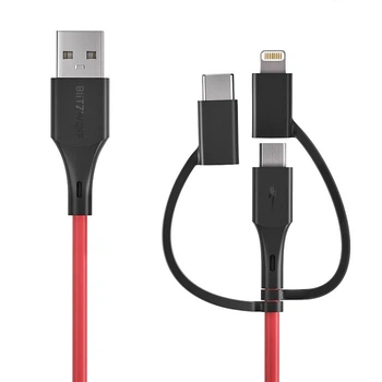 Кабель BlitzWolf 3 в 1 USB+Type-C BW-MT 4 1м