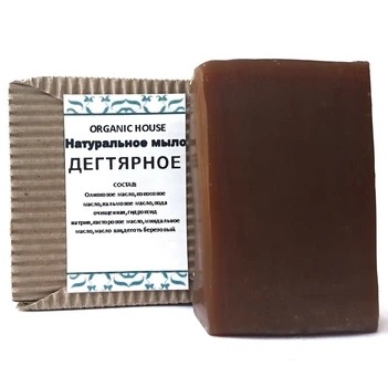 Мыло Organic House Натуральное Дегтярное Лечебное 100 г черное