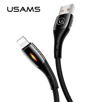 Кабель Usams Lightning Smart Power-off u-Tone series US-SJ345 |2m, 2A| black