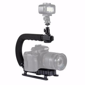 Стабилизационная ручка-держатель Puluz (Steadicam U-Grip)+ микрофон для фото и видео камер, телефонов, экшн камерам (01030)