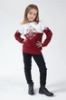 Різдвяний світшот для дівчинки Сніжинка Burgundy 152 UKRS-6615D UkrGlamour - изображение 6
