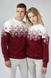 Чоловічий різдвяний світшот Сніжинка Burgundy L UKRS-9915 UkrGlamour - изображение 5