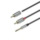 AUX кабель Hoco UPA10 Jack 3.5 to RCA 1.5m сірий - зображення 1