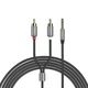 Аудио кабель Aux Hoco UPA10 Lotus Double RCA Audio 3.5 mm (1,5м) Серый - изображение 1