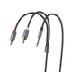 Аудио кабель Aux Hoco UPA10 Lotus Double RCA Audio 3.5 mm (1,5м) Серый - изображение 2