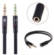 Cпліттер Jack 3.5 мама 4pin to 2*Jack 3.5 тато 3pin мікрофон навушники 0,1м ATCOM Black 17488 Розгалужувач - зображення 5