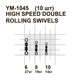 Вертлюг MiniMax High speed double rolling swivels №10 14 кг 10 шт. (YM-1045-10) - изображение 2