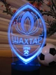 3d-светильник ФК Шахтер (Шахтар), 3д-ночник, несколько подсветок (на батарейке), подарок футболисту - изображение 2