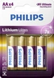 Philips Батарейка Lithium Ultra літієва AA блістер, 4 шт (FR6LB4A/10) - зображення 1