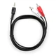 Кабель мультимедийный Jack 3.5mm M to 2xRCA 1.5 m Vinga (VCPDCJ35MRCA21.5BK) - изображение 1