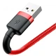 Дата кабель USB 2.0 AM to Lightning 1.0m Cafule 2.4A red+red Baseus (CALKLF-B09) - изображение 2