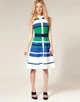 Платье Karen Millen XL белое с синим и зеленым KM70071 - изображение 1
