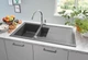 Мийка кухонна Grohe K400, граніт, прямокут., з крилом, 1000x500x205мм, чаша - 2, врізна, чорний граніт - изображение 3