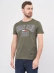 Футболка хлопковая длинная мужская Tommy Hilfiger 10215.3 S Хаки - изображение 1