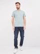 Футболка хлопковая длинная мужская Tommy Hilfiger 10274.10 S Бирюзово-синяя - изображение 3