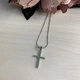 Серебряный крестик с изумрудом 0.64ct (1299043) - изображение 2