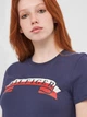 Футболка хлопковая женская Tommy Hilfiger 10196.1 S Синяя - изображение 4