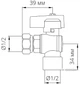 Кран BIANCHI угловой 1/2"х1/2" с накидной гайкой (527004040E) - изображение 4