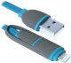 Кабель Defender USB10-03BP MicroUSB + Lightning 1 м Синій (87487) - зображення 3