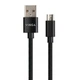 Дата кабель USB 2.0 AM to Micro 5P 1m nylon black Vinga (VCPDCMNB1BK) - изображение 2