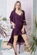 Комплект пеньюар + халат длинный К501н Сливовый, 3XL (52-54) - изображение 3
