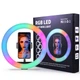 Кольцевая светодиодная LED RGB лампа 33см с штативом 2 метра и держателем для телефона селфи кольцо для блоггеров (кольцевой свет) (CK-01) - изображение 5