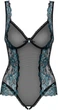 Боді Obsessive Amanta L/XL Чорно-бірюзовий (5901688206676) - зображення 4