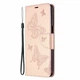Чехол-книжка с рисунком UniCase Butterfly Pattern для Xiaomi Redmi Note 9 Pro Max / Note 9 Pro / Note 9s - Rose Gold - изображение 4