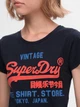 Футболка хлопковая женская Superdry 9640.3 M Темно-синяя - изображение 4
