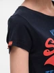 Футболка хлопковая женская Superdry 9640.3 M Темно-синяя - изображение 5