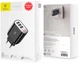 Сетевой адаптер на 3 USB зарядное устройство 3.4A для смартфонов планшетов с экраном Baseus Mirror Lake CCALL-BH01 черный - зображення 3