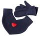 Варежки для влюбленных с Сердцем Темно Синие Love is Life HandMade - изображение 1