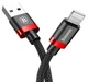 Кабель Baseus Cafule USB - Lightning 2 м 1.5 А Чорно-червоний (CALKLF-CG19) - зображення 2