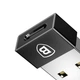Адаптер перехідник USB на Type-C BASEUS Exquisite (USB 2.0, 480 Mbps, OTG). Black - зображення 2