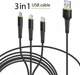 Кабель Intaleo CBFLEXU1 3 in 1 USB-A to Micro/Lightning/Type-C 1.4 м Black (1283126487521) - изображение 3